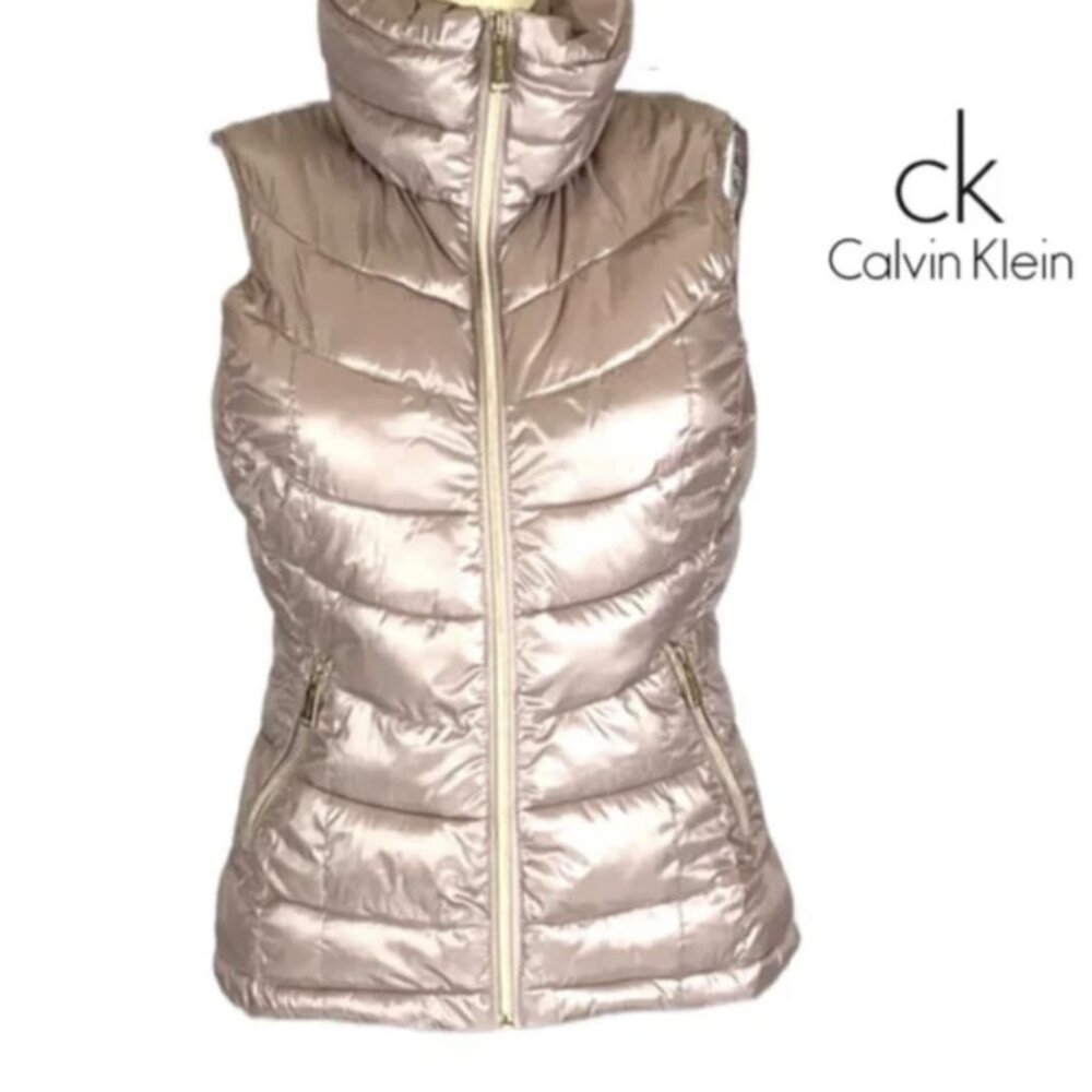 Calvin Klein | Champagne Metallic Puffer Vest